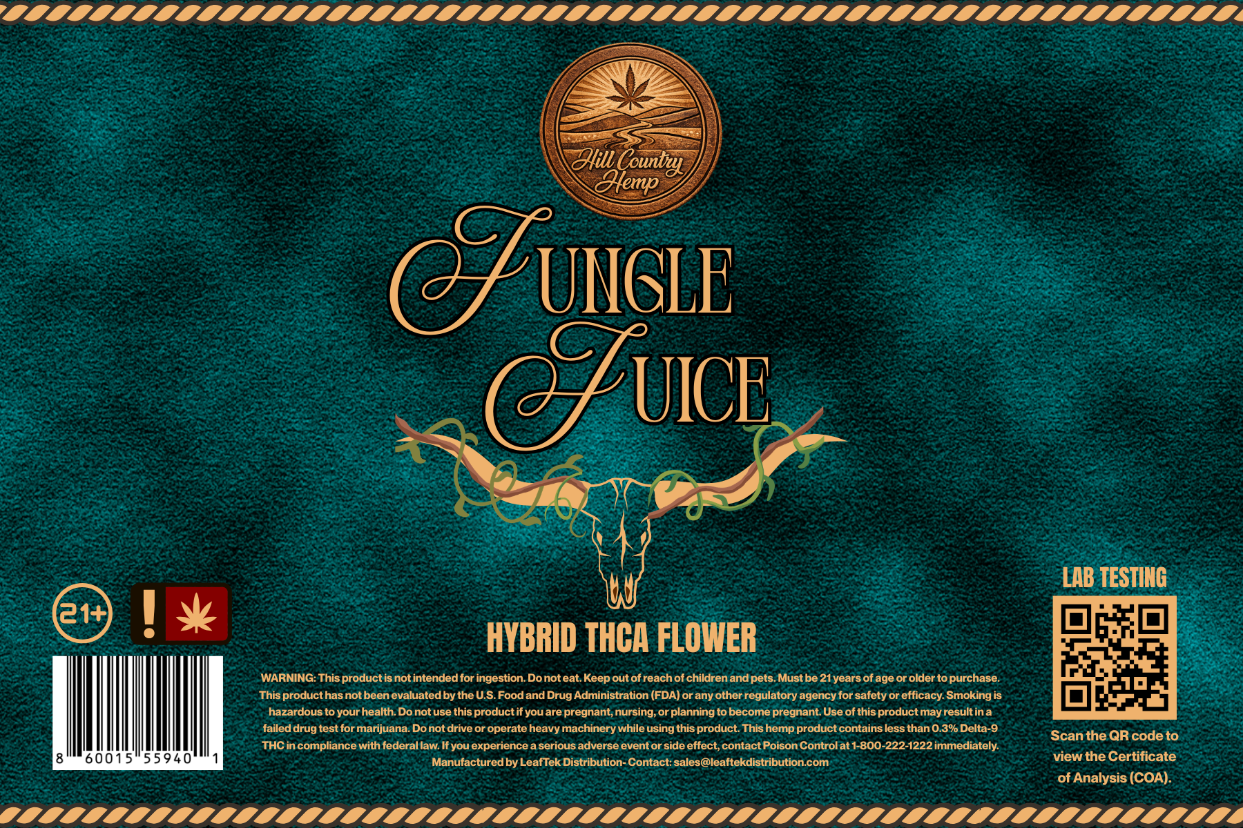 Hill Country Hemp Jungle Juice THC-A Flower (Hybrid)