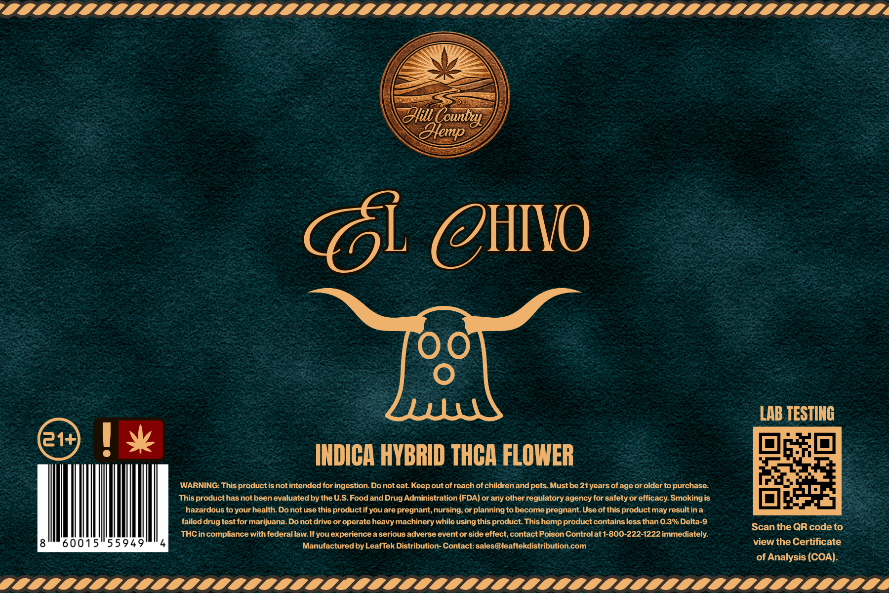 Hill Country Hemp El Chivo THC-A Flower (Hybrid)