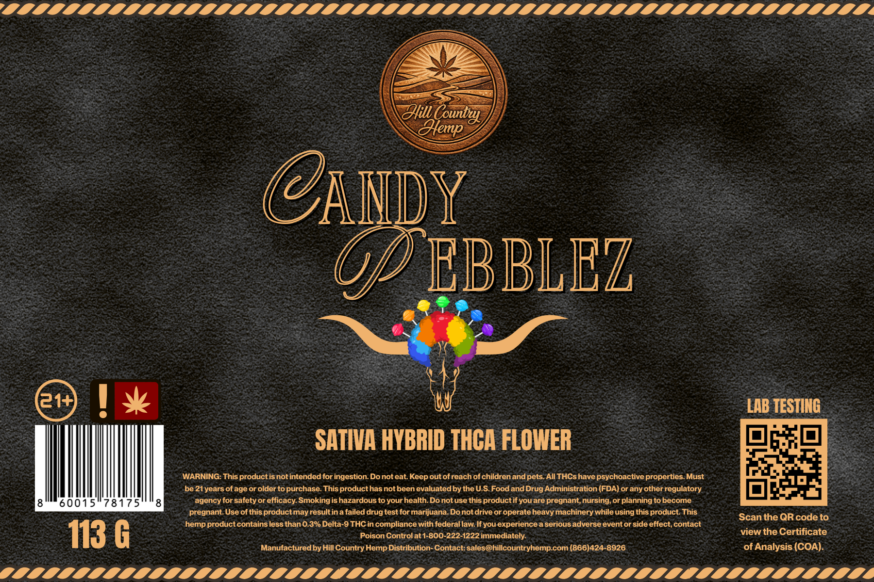 Hill Country Hemp Candy Pebblez THC-A Flower (Sativa Hybrid)