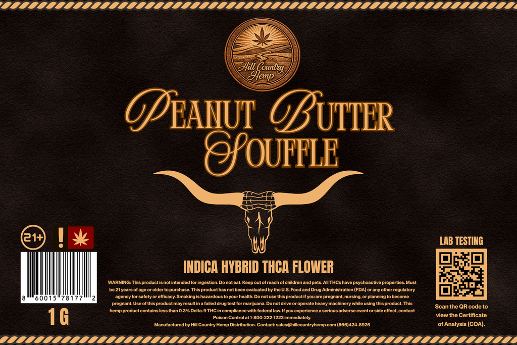 Hill Country Hemp Peanut Butter Souffle THC-A Flower (Indica Hybrid)