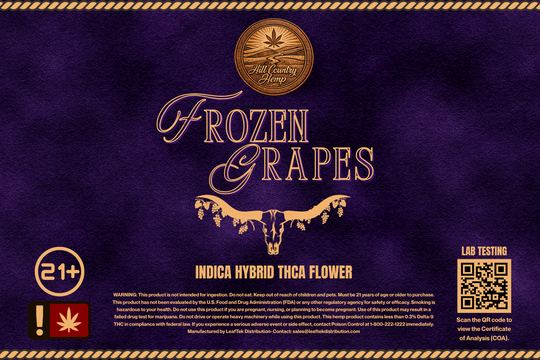 Hill Country Hemp Frozen Grapes THC-A Flower (Hybrid)