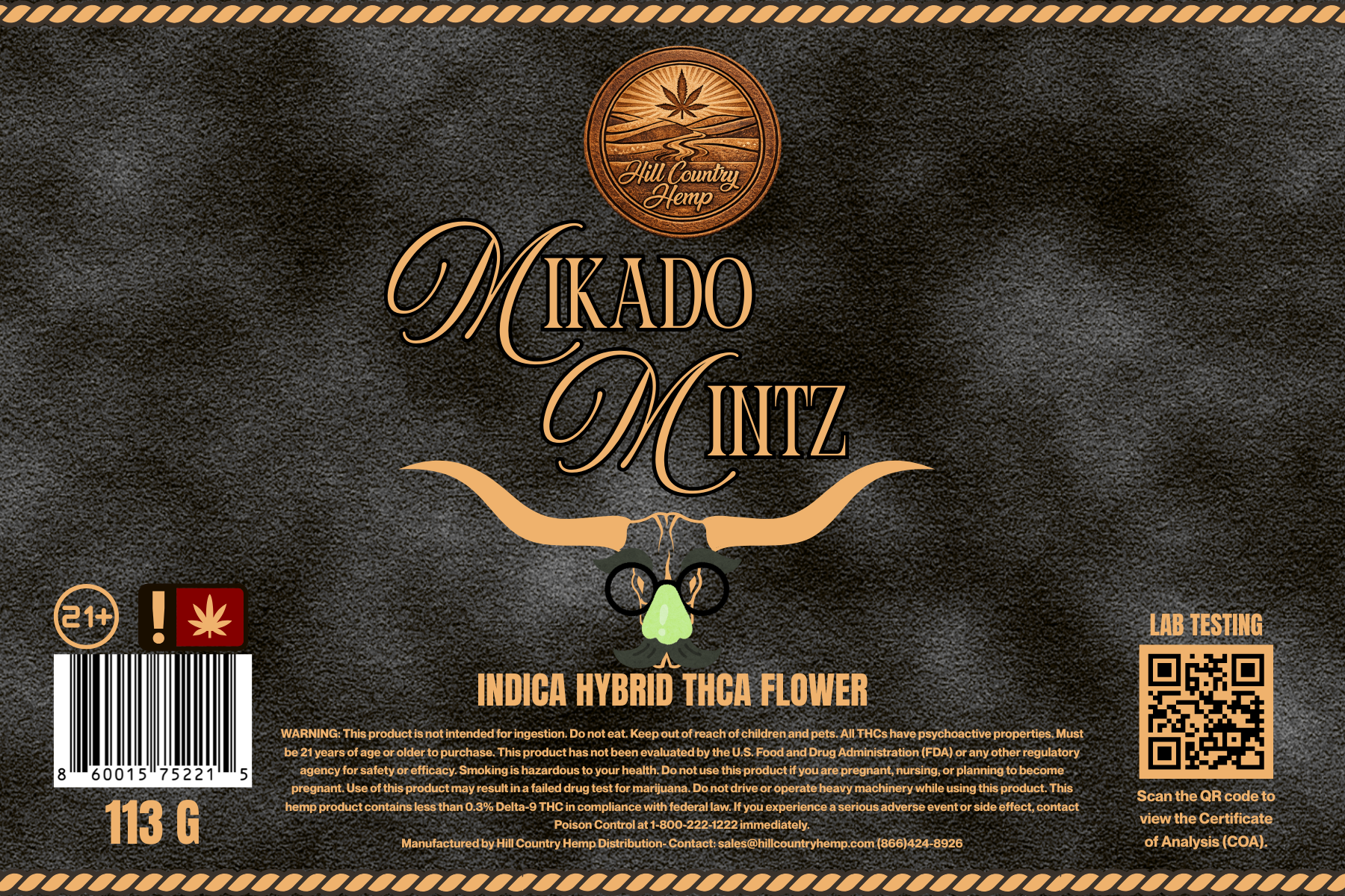 Hill Country Hemp Mikado Mintz THC-A Flower (Indica Hybrid)