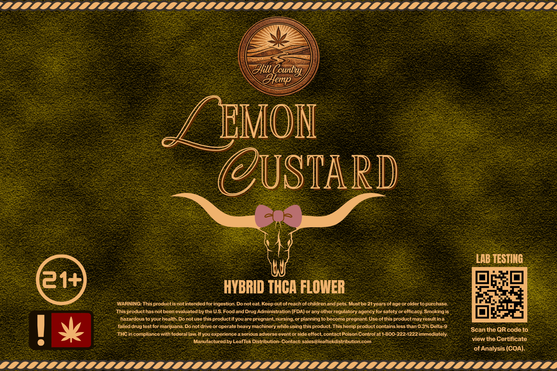 Hill Country Hemp Lemon Custard THC-A Flower (Hybrid)