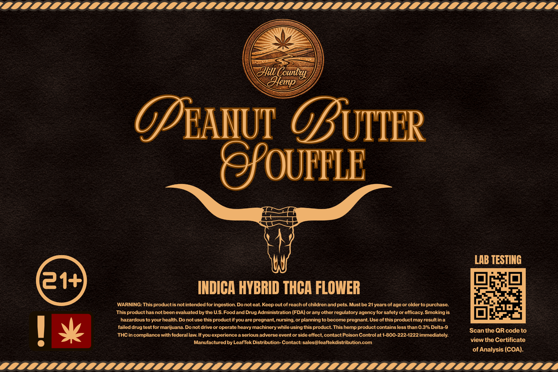 Hill Country Hemp Peanut Butter Souffle THC-A Flower (Indica Hybrid)