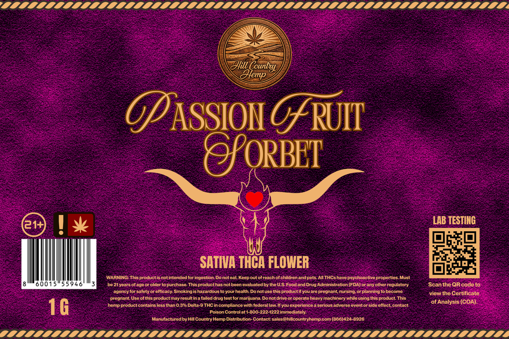 Hill Country Hemp Passion Fruit Sorbet THC-A Flower (Sativa Hybrid)