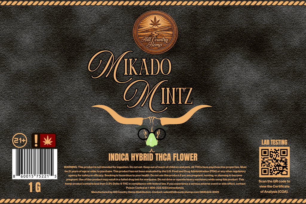Hill Country Hemp Mikado Mintz THC-A Flower (Indica Hybrid)