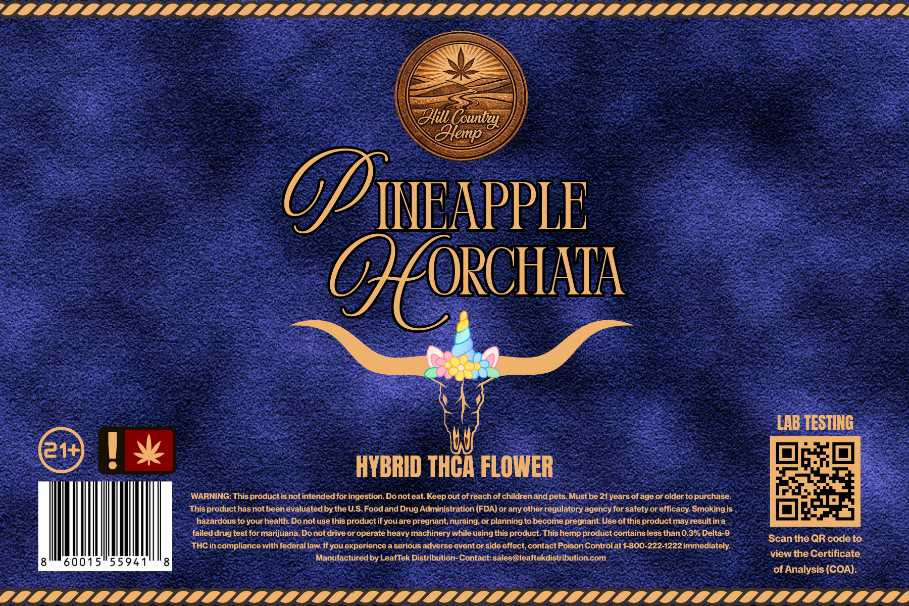 Hill Country Hemp Pineapple Horchata THC-A Flower (Hybrid)