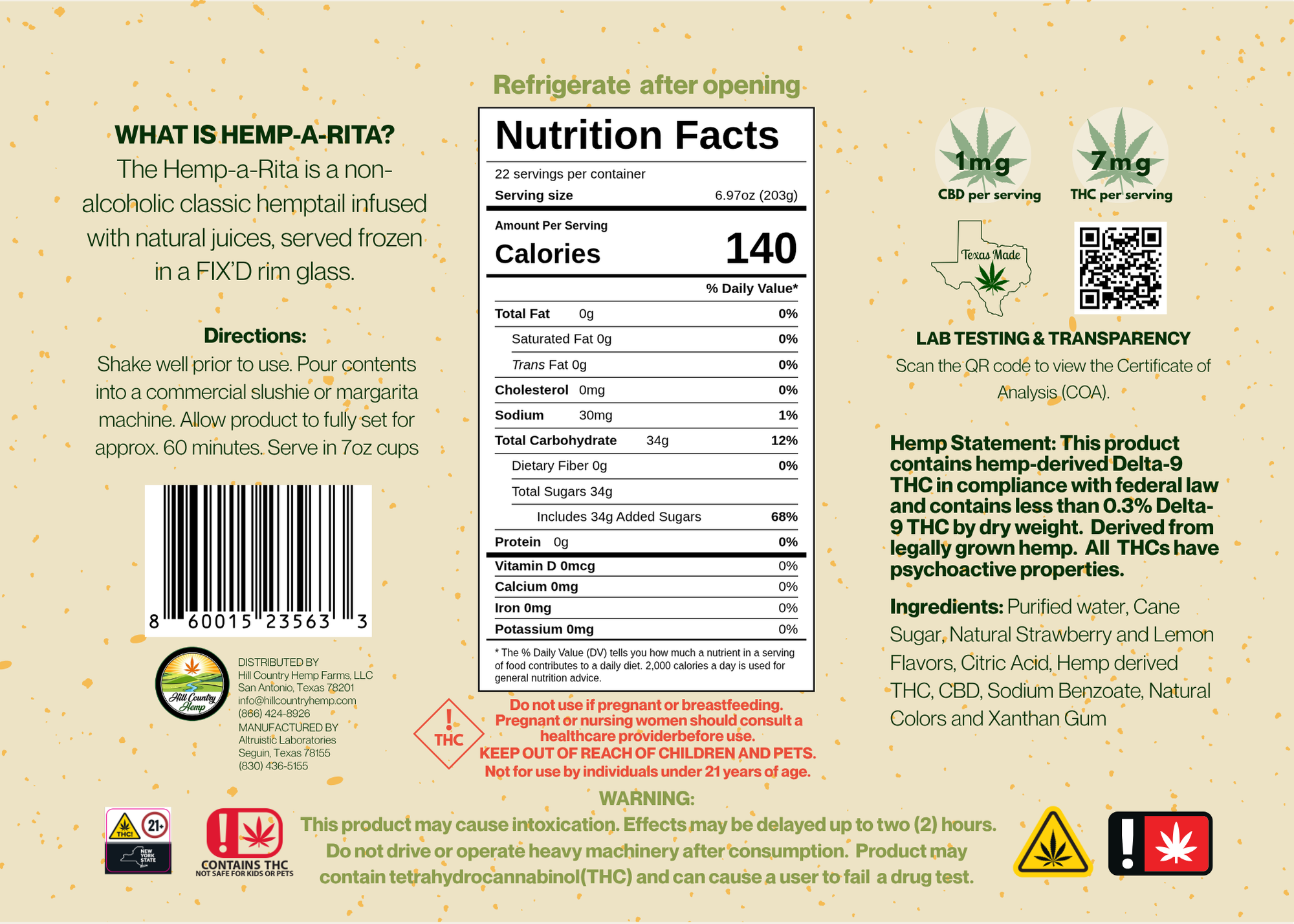 Hill Country Hemp-a-Rita Fresa