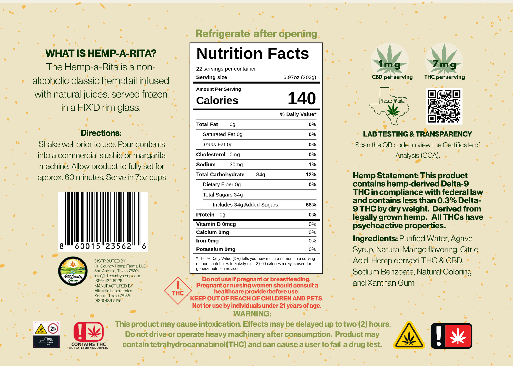 Hill Country Hemp-a-Rita Mango