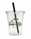 Hemp-A-Rita™ Printed Clear Cups + Flat Lids + Slushy Straws